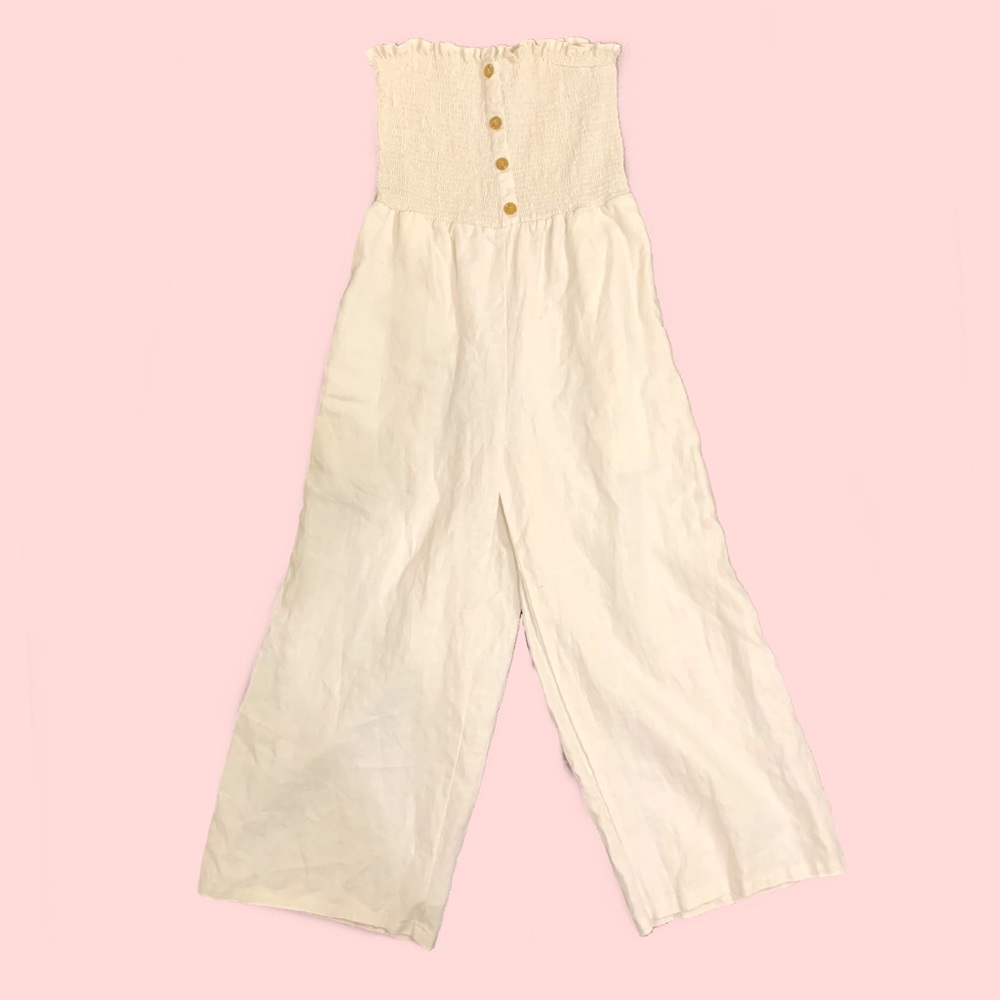 Faithfull the Brand Linen Jumpsuit Romper - Missing the belt it comes with